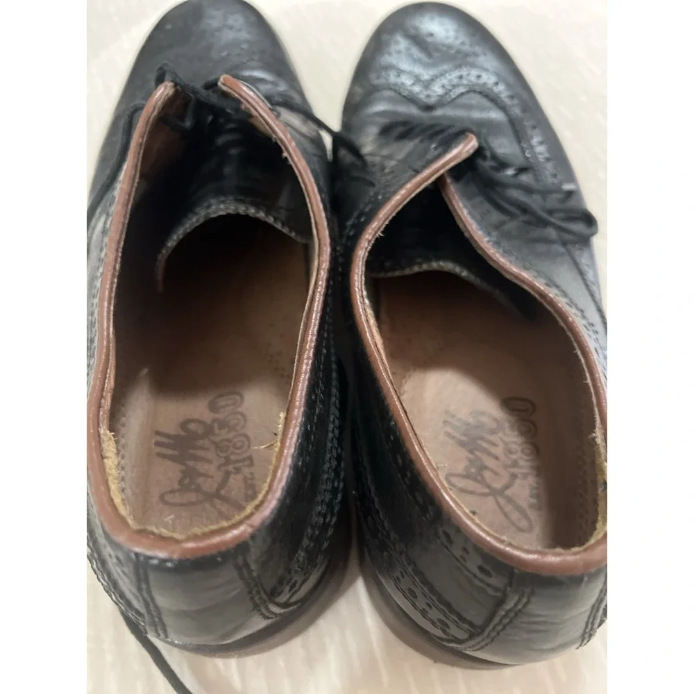 J&M Est 1850 Black Leather Dress Men's 10‎ M Shoes 20-1355 Johnston & Murphy
